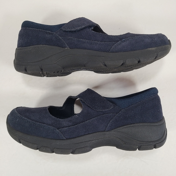 Lands End Navy Blue Suede All Weather Mary Jane Sneaker Women’s Size 6 - Picture 7 of 11